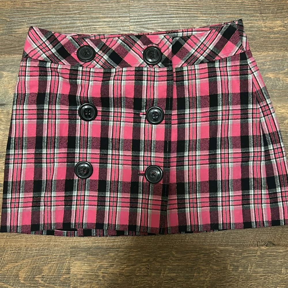 Express size 8 Pink and Black Plaid Skirt